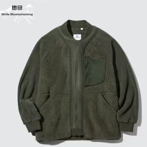 UNIQLO X White Mountaineering Fleece Oversized Long-Sleeve Jacket Sz Medium